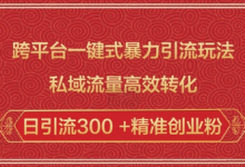 跨平台一键式暴力引流玩法，私域流量高效转化日引流300 +精准创业粉-蜗牛学社