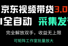京东视频带货3.0，Ai全自动采集+自动发布，完全解放双手，收入无上限-蜗牛学社