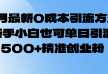2月最新0成本引流方法，新手小白也可单日引流500+精准创业粉-蜗牛学社