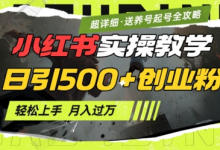 2月小红书最新日引500+创业粉实操教学【超详细】小白轻松上手,月入1W+,附小红书养号起号SOP-蜗牛学社