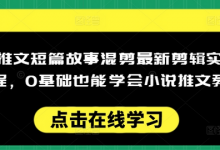 小说推文短篇故事混剪最新剪辑实操全流程，0基础也能学会小说推文教程，肯干多发日入多张-蜗牛学社