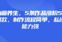 3D动画养生，5条作品涨粉5万，条条爆款，制作流程简单，私域变现能力强-蜗牛学社