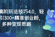 闲鱼高阶玩法技巧4.0，轻松日引300+精准创业粉，多种变现思路-蜗牛学社