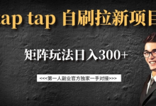 taptap拉新自刷项目，一个新用户14元，矩阵玩法日入300+-蜗牛学社