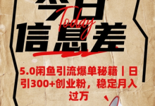 5.0闲鱼引流爆单秘籍，日引300+创业粉，稳定月入过W-蜗牛学社