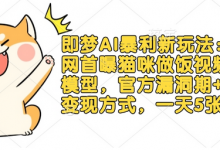 即梦AI暴利新玩法：全网首曝猫咪做饭视频躺Z模型，官方漏洞期+多种变现方式，一天5张-蜗牛学社