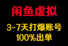 闲鱼虚拟详解,3-7天打爆账号,100%出单-蜗牛学社