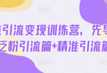 热点引流变现训练营，先导篇+泛粉引流篇+精准引流篇-蜗牛学社