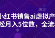 小红书销售ai虚拟产品，轻松月入5位数，全流程，超细节变现过程，完全无卡点-蜗牛学社
