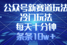 公众号新赛道玩法，冷门玩法，每天十分钟，条条10w+-蜗牛学社