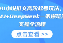AI小说推文高阶起号玩法，MJ+DeepSeek一条爆玩法实操全流程-蜗牛学社