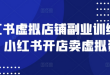 小红书虚拟店铺副业训练营1.0，小红书开店卖虚拟资料-蜗牛学社