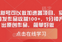0粉新号可以做的加速器项目，实测首发作品收益100+，1分钟产出原创作品，简单好做-蜗牛学社