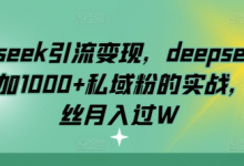 deepseek引流变现，deepseek被动日加1000+私域粉的实战，0粉丝月入过W-蜗牛学社