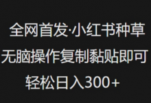 全网首发，小红书种草无脑操作，复制黏贴即可，轻松日入3张-蜗牛学社