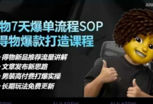 得物电商【合集】得物选品逻辑、细节优化、定价、爆款打造，7天打爆单品SOP，细致教学等-蜗牛学社