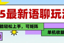 25年最新语聊玩法，纯手工，单机收益100+，小白也能轻松上手，可矩阵操作-蜗牛学社