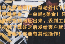 零门槛挣美金，海外视频代下服务，单笔收益40+，小白也能轻松上手-蜗牛学社