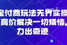 淘宝付费玩法无界实操课程，高价解决一切烦恼，大力出奇迹-蜗牛学社