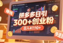 拼多多创业引流项目，每天吸引200+付费创业粉，实现日入多张+稳定收益-蜗牛学社