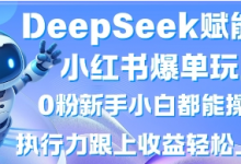 DeepSeek赋能小红书爆单玩法0粉新手小白都能操作，执行力跟上收益轻松上W，懒人勿做-蜗牛学社