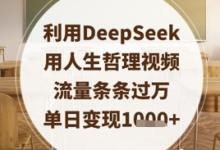 利用DeepSeek用人生哲理视频，流量条条过万，单日变现数张-蜗牛学社