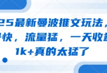 2025最新曼波推文玩法，起号快，流量猛，一天收益1k+真的太猛了-蜗牛学社