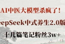 AI中医大模型杀疯了！DeepSeek中式养生2.0版本，十几篇笔记粉丝3w+-蜗牛学社