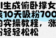 AI生成俯卧撑女孩，10天吸粉7000的实操教程，涨粉轻轻松松-蜗牛学社