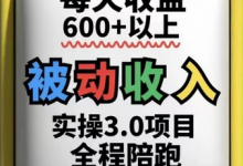 被动收入实操3.0项目，每天收益6张+以上，能长期操作-蜗牛学社