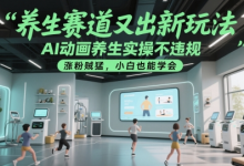 养生赛道又出新玩法，AI动画养生实操不违规，涨粉贼猛，小白也能学会-蜗牛学社