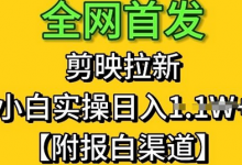 全网首发：剪映拉新，小白实操单日收益1k+【附报白渠道】-蜗牛学社
