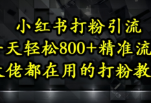 小红书打粉引流，一天轻松500+精准流量，大佬都在用的打粉教程-蜗牛学社