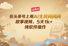 在头条号上用AI生民间故事视频，5天1k+，纯软件操作-蜗牛学社