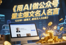 用AI做公众号流量主爆文名人名言，10分钟一篇爆文，最高月入5位数-蜗牛学社