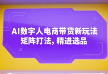 AI数字人电商带货新玩法，矩阵打法，精进选品-蜗牛学社