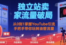 独立站卖家流量破局：从0到1掌握YouTube引流，手把手带你玩转油管流量-蜗牛学社