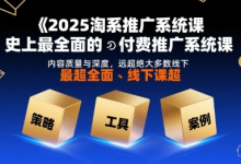 2025淘系推广系统课，史上最全面的付费推广系统课，内容质量与深度，远超绝大多数线下课-蜗牛学社