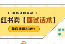 小红书虚拟项目掘金，卖面试话术资料，单店纯利20W+(附爆款笔记制作方法)-蜗牛学社