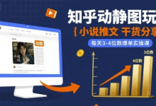小说推文干货分享之知乎动静图玩法，每天3-4位数爆单实操课-蜗牛学社