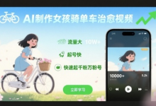 AI制作女孩骑单车治愈视频，流量大，起号快，快速起千粉万粉号-蜗牛学社
