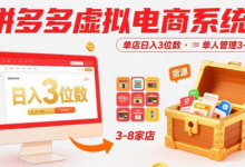 拼多多虚拟电商系统课，单店日入3位数，单人可管理3-8家店【附货源】-蜗牛学社
