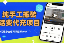 纯“手工搬砖”话费会员代充项目，零门槛小白也可以日入2张+，工作室可以复制扩大-蜗牛学社