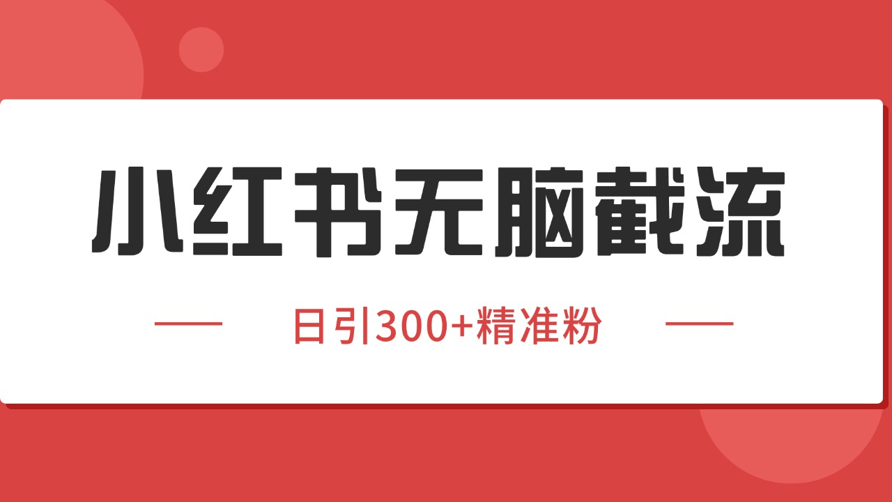 小红书截流同行客源,独家野路子获客玩法 日引200+暴力获客-冒泡网