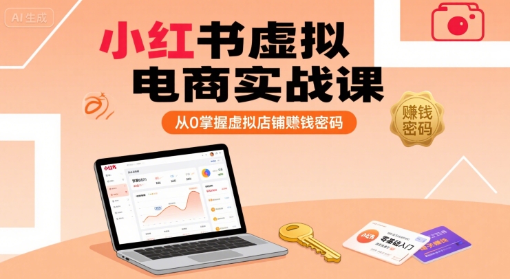 小红书虚拟电商实战课,从0掌握虚拟店铺賺钱密码-冒泡网