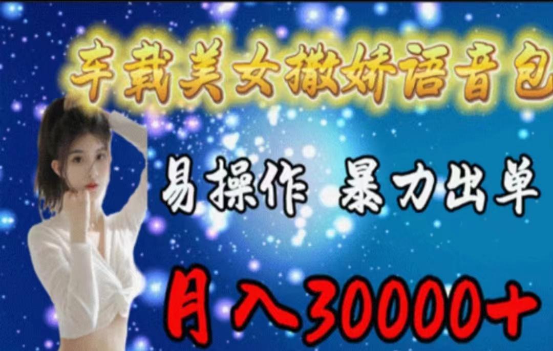 车载美女撒娇语音包,执行就出单,月入3000+,小白看完课程就能马上实操-冒泡网