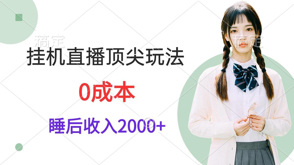 (9715期)挂机直播顶尖玩法,睡后日收入2000+、0成本,视频教学-冒泡网