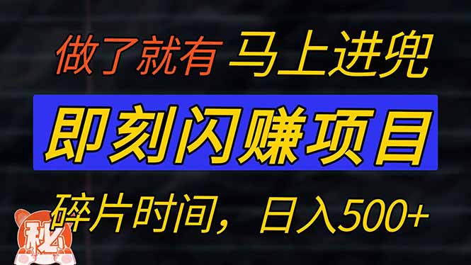 零门槛 即刻闪赚项目!!!仅手机操作,利用碎片时间,轻松日赚500+-冒泡网