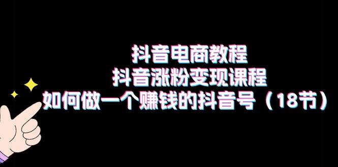 抖音电商教程:抖音涨粉变现课程:如何做一个赚钱的抖音号(18节-冒泡网
