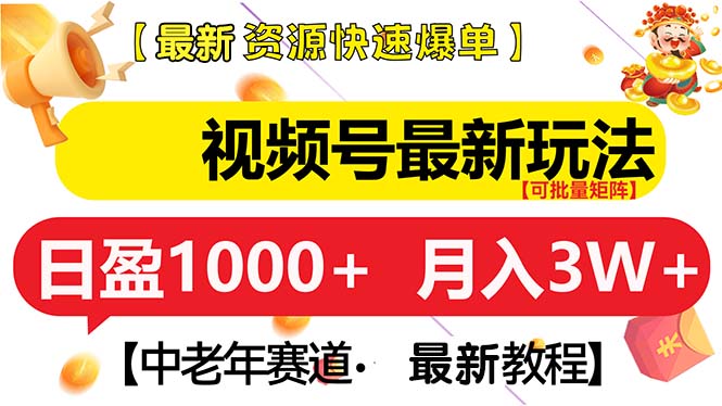视频号最新玩法 中老年赛道 月入3W+-冒泡网